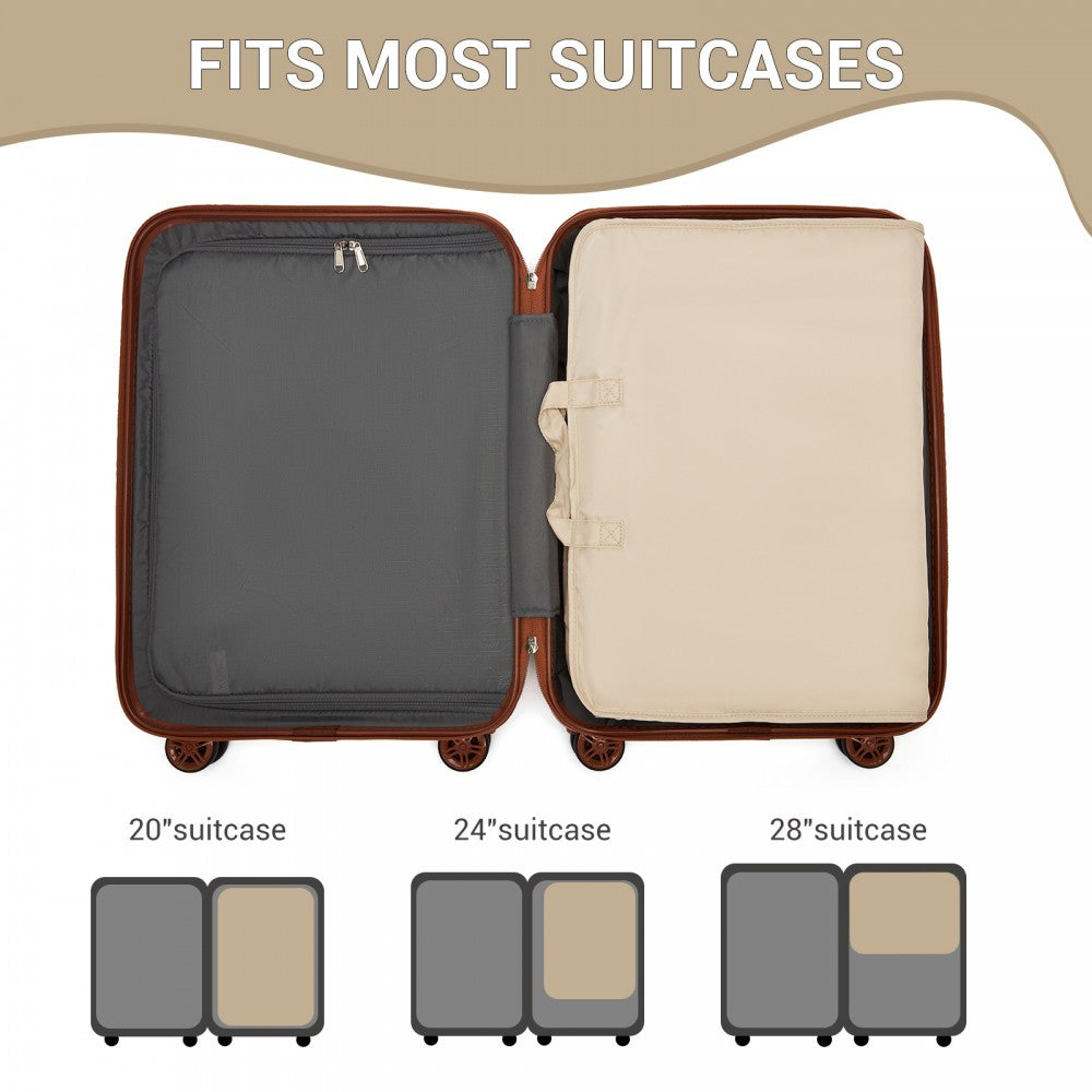 6-in-1 Hanging Travel Organiser Bag, Portable Foldable Packing Cubes Set with Trolley Sleeve – Beige