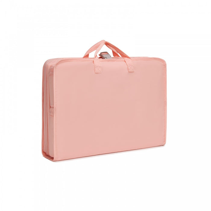 6-in-1 Hanging Travel Organiser Bag, Portable Foldable Packing Cubes Set with Trolley Sleeve – Pink