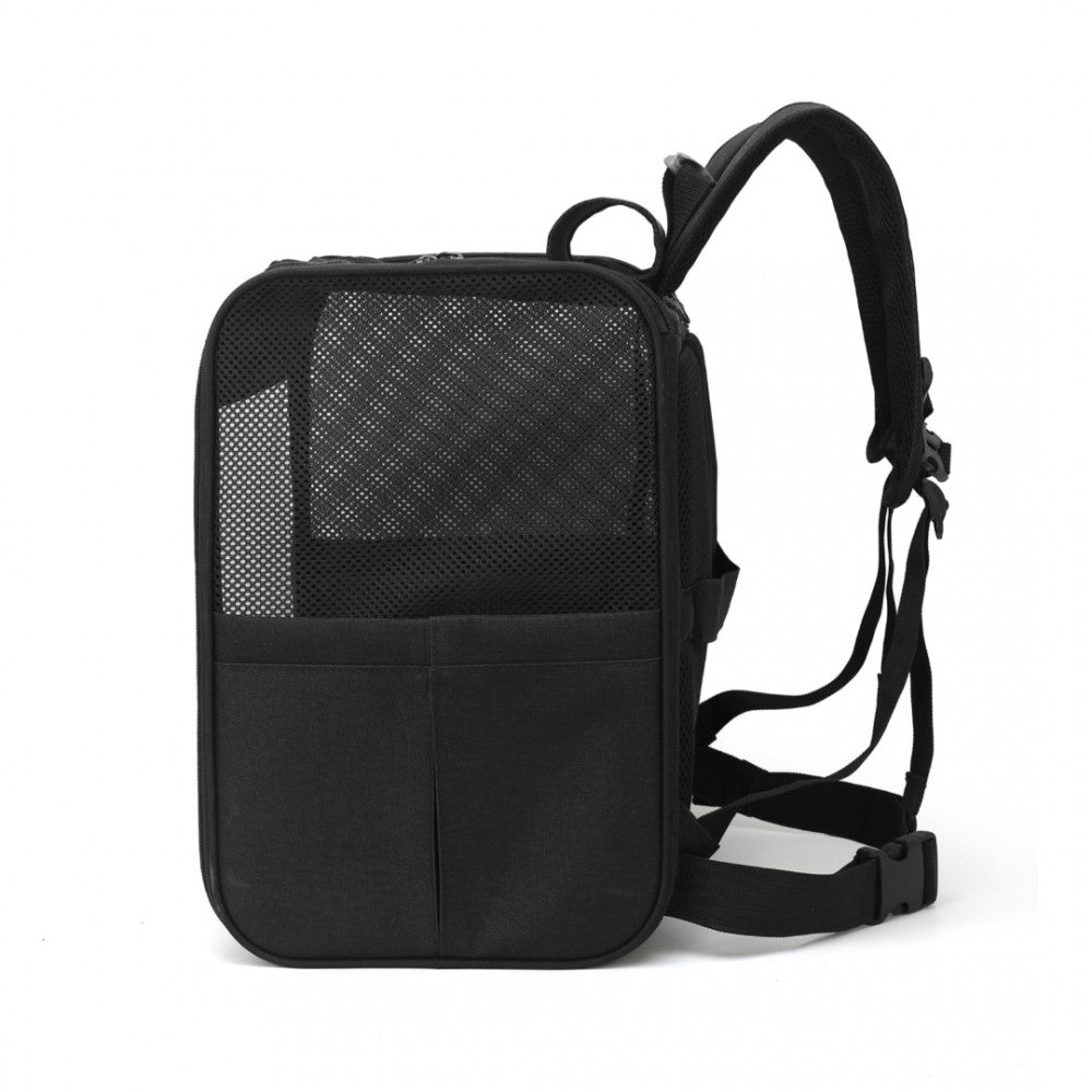 Foldable and Pet Backpack Carrier Travel Bag for Cats and Small Dogs – PTD2440 – Black