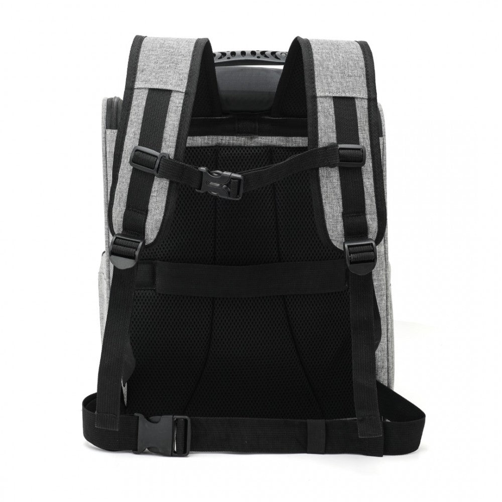 Foldable and Pet Backpack Carrier Travel Bag for Cats and Small Dogs – PTD2440 – Grey