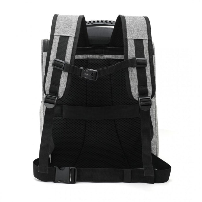Foldable and Pet Backpack Carrier Travel Bag for Cats and Small Dogs – PTD2440 – Grey