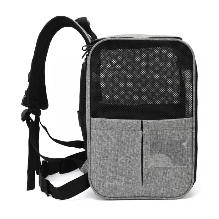 Foldable and Pet Backpack Carrier Travel Bag for Cats and Small Dogs – PTD2440 – Grey