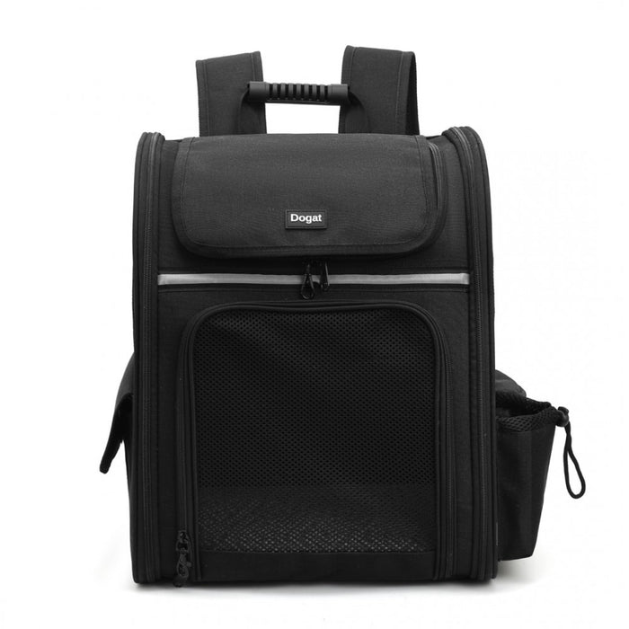 Expandable and Foldable Pet Backpack Carrier with Ventilated Mesh Windows – PTD2441 – Black