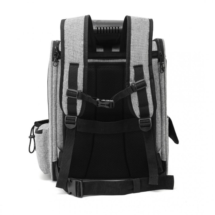 Expandable and Foldable Pet Backpack Carrier with Ventilated Mesh Windows – PTD2441 – Grey