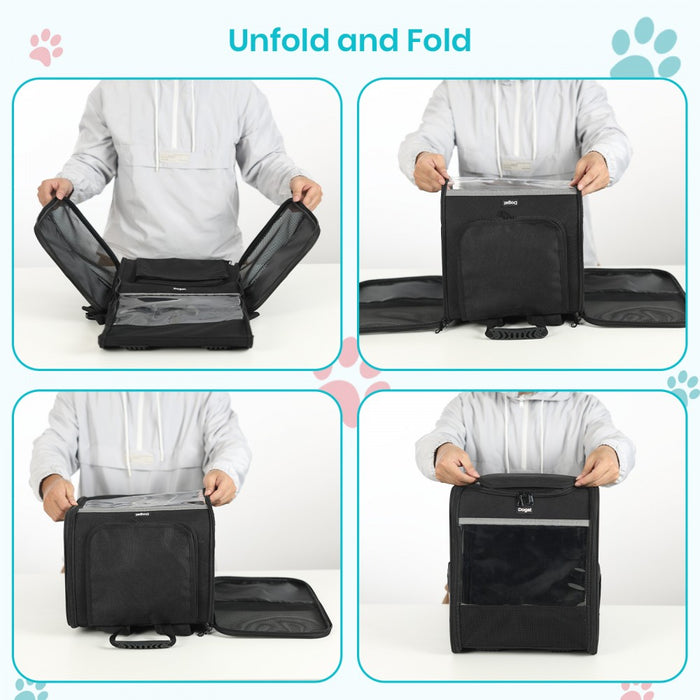 Foldable and Pet Backpack Carrier Travel Bag for Cats and Small Dogs – PTD2640 – Black