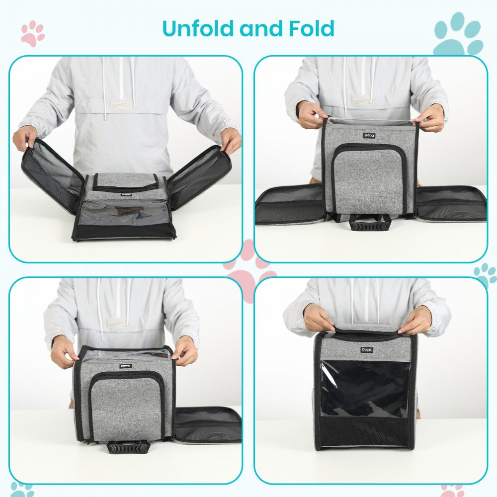 Foldable and Pet Backpack Carrier Travel Bag for Cats and Small Dogs – PTD2640 – Grey