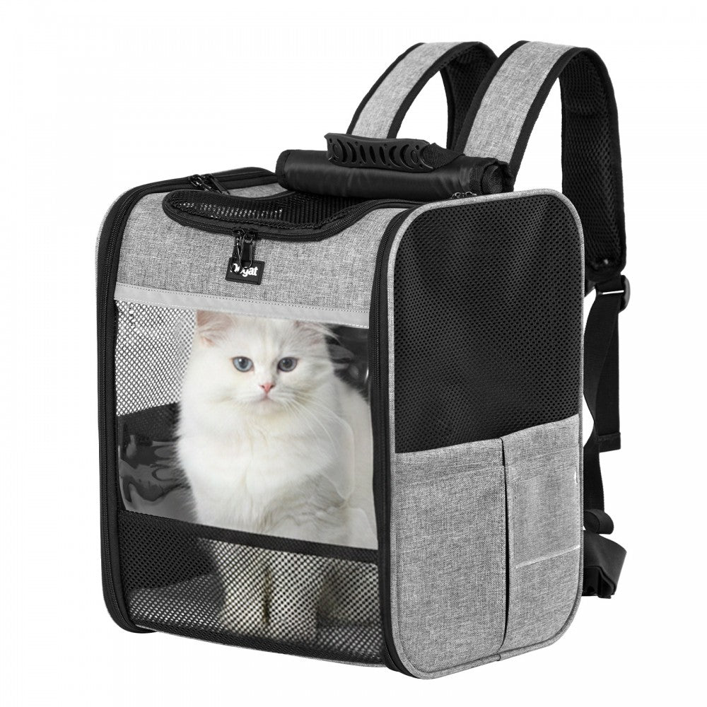 Foldable and Pet Backpack Carrier Travel Bag for Cats and Small Dogs – PTD2640 – Grey