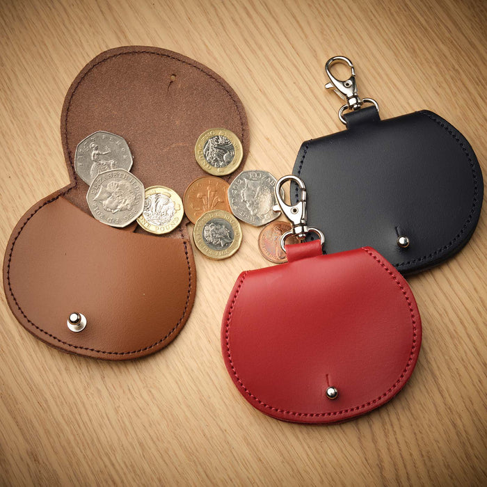 Mini saddle bag coin purse charm - Chestnut