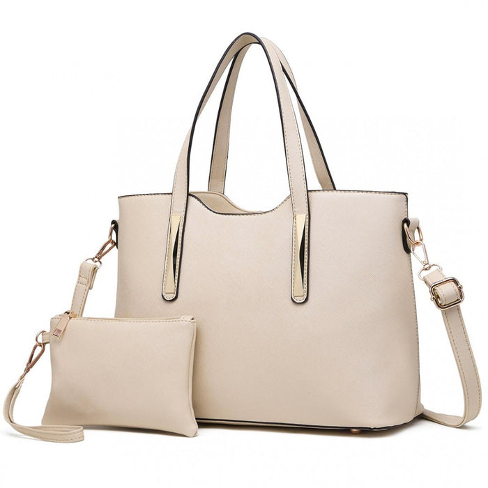 PU Leather Handbag and Purse – Beige