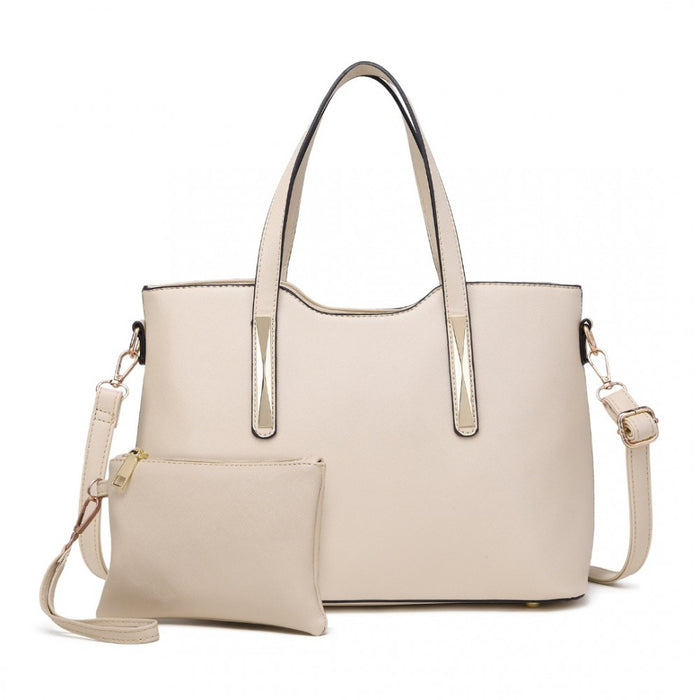 PU Leather Handbag and Purse – Beige