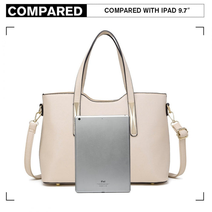 PU Leather Handbag and Purse – Beige