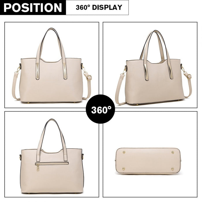 PU Leather Handbag and Purse – Beige