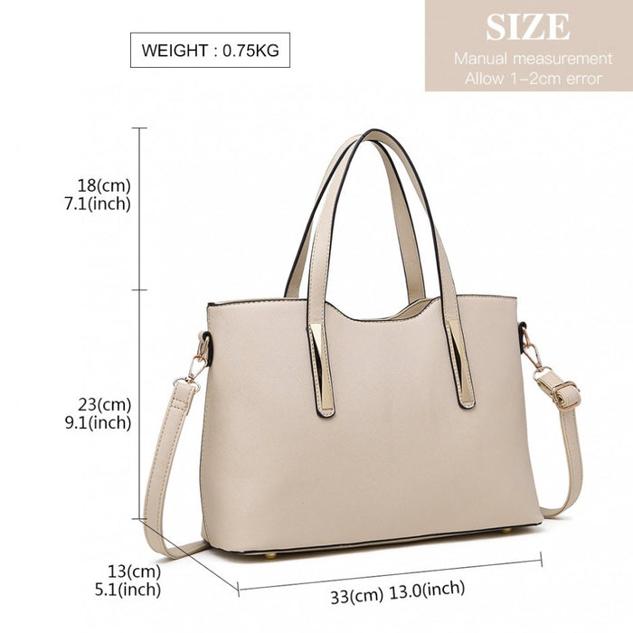 PU Leather Handbag and Purse – Beige