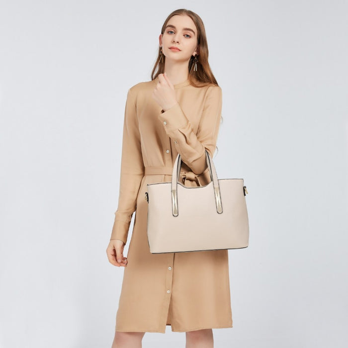 PU Leather Handbag and Purse – Beige