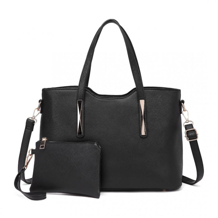 PU Leather Handbag and Purse – Black