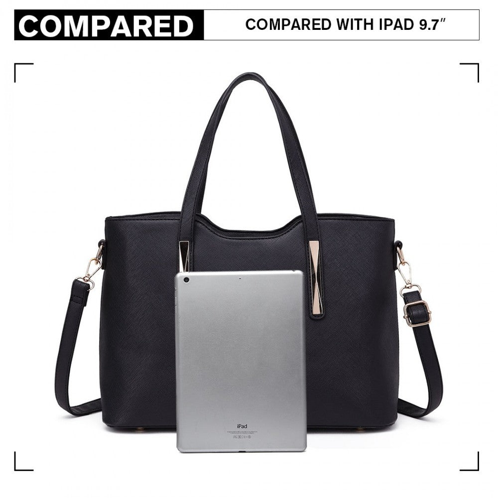 PU Leather Handbag and Purse – Black