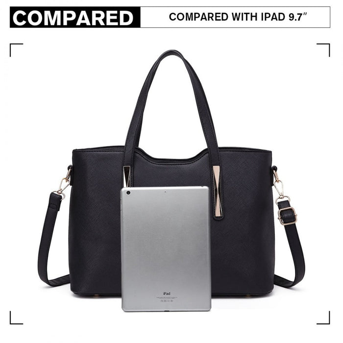 PU Leather Handbag and Purse – Black