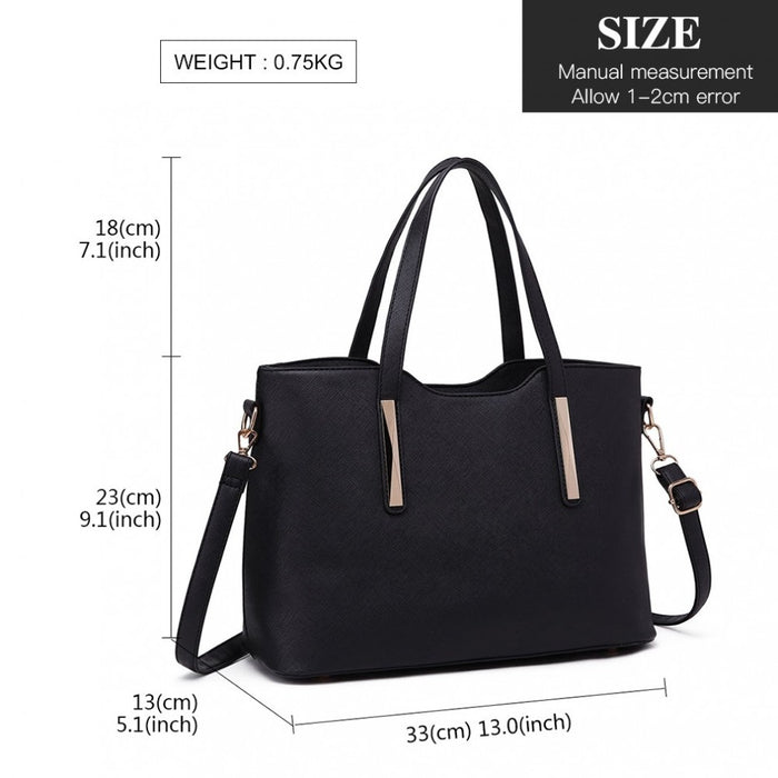 PU Leather Handbag and Purse – Black