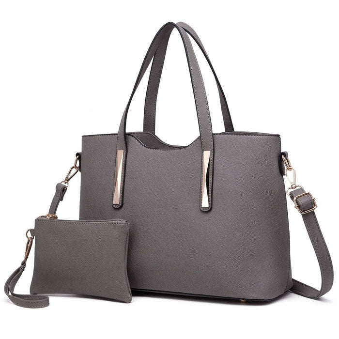 PU Leather Handbag and Purse – Grey
