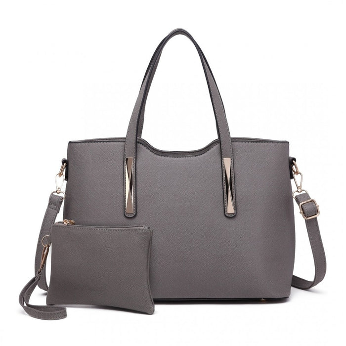 PU Leather Handbag and Purse – Grey