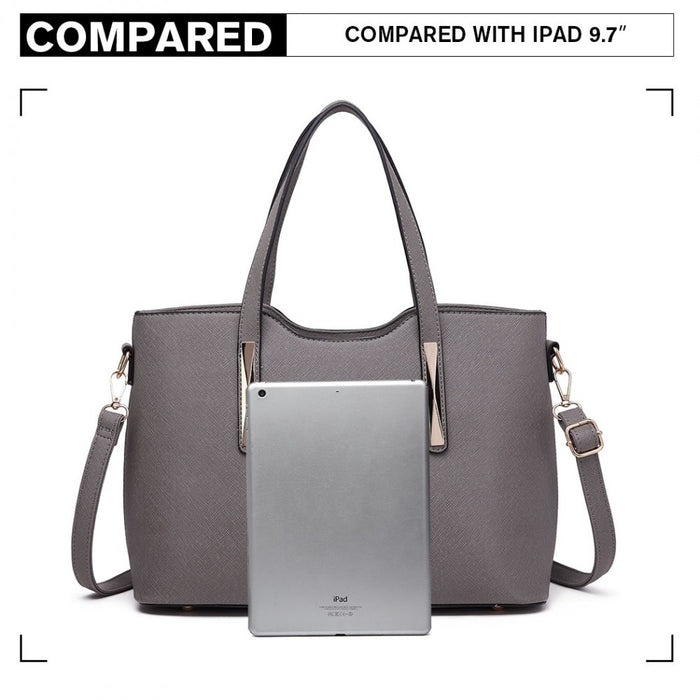 PU Leather Handbag and Purse – Grey