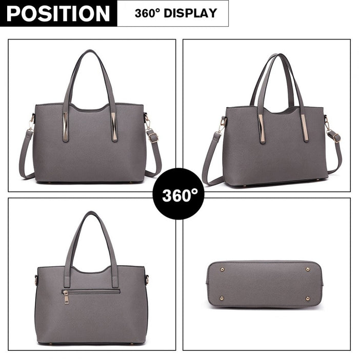 PU Leather Handbag and Purse – Grey