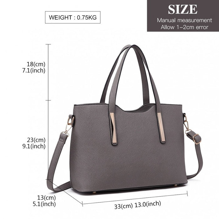 PU Leather Handbag and Purse – Grey