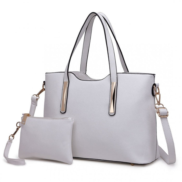 PU Leather Handbag and Purse – White