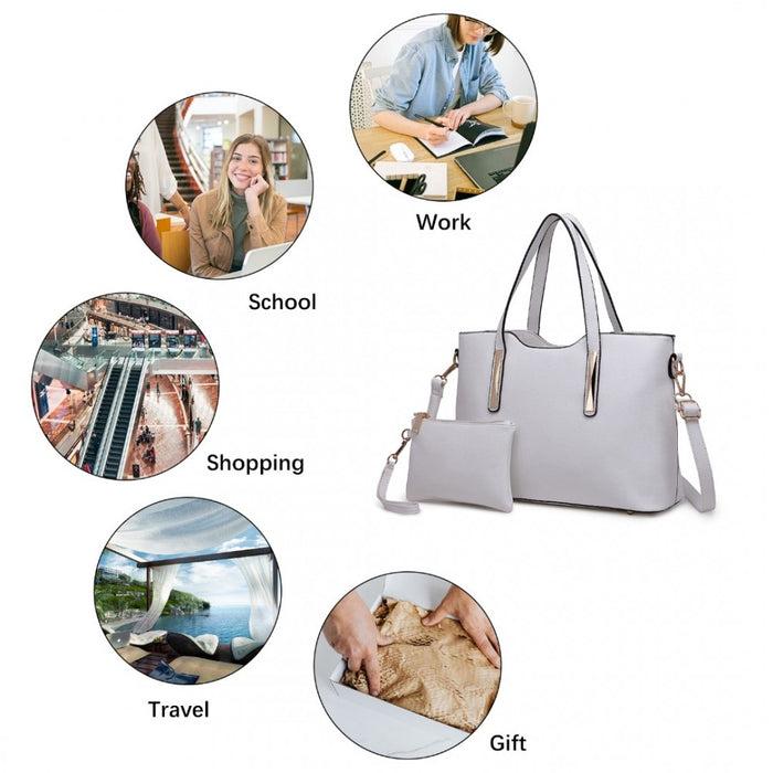 PU Leather Handbag and Purse – White
