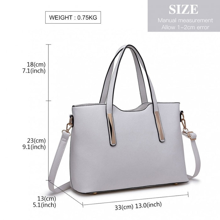 PU Leather Handbag and Purse – White