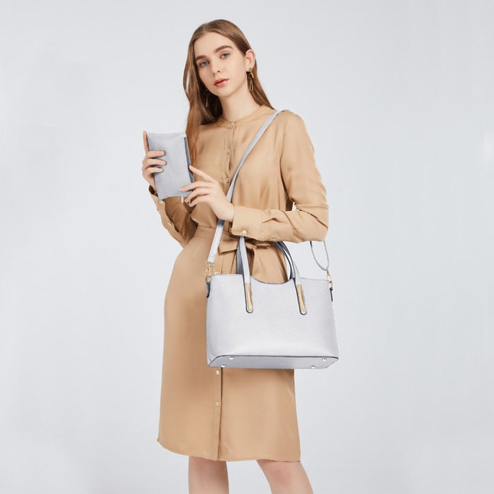 PU Leather Handbag and Purse – White