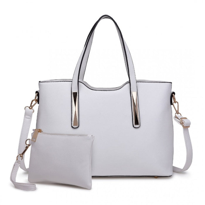 PU Leather Handbag and Purse – White