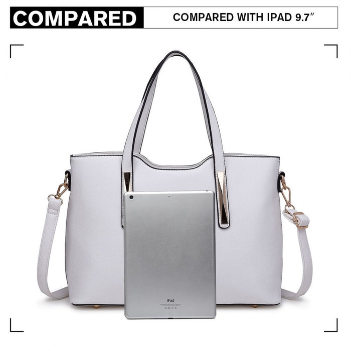 PU Leather Handbag and Purse – White