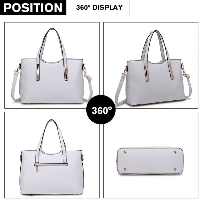 PU Leather Handbag and Purse – White