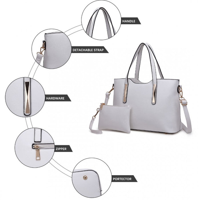 PU Leather Handbag and Purse – White