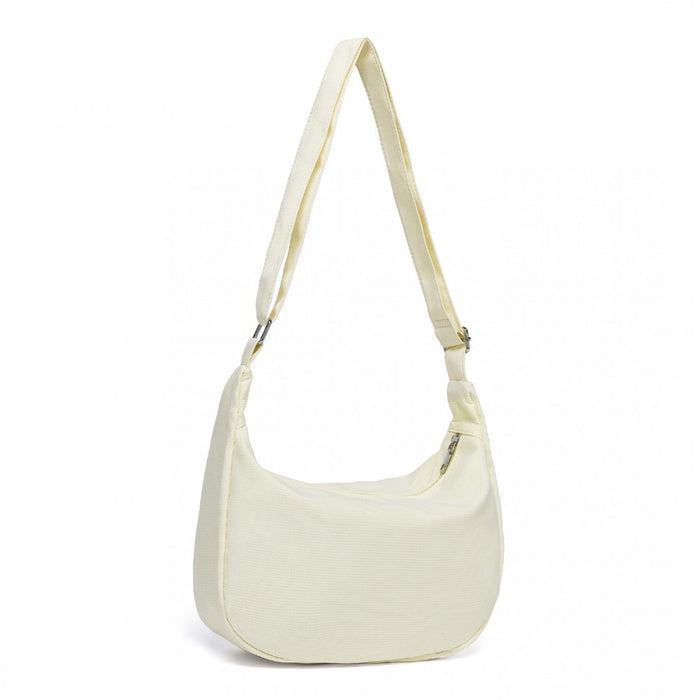 Water-Resistant Portable Crescent Shoulder Crossbody Bag – Beige