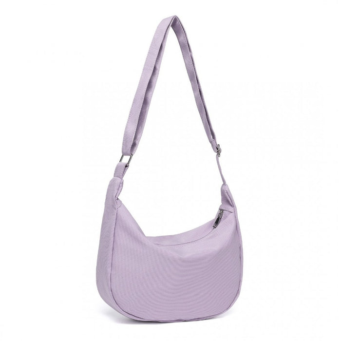 Water-Resistant Portable Crescent Shoulder Crossbody Bag – Purple