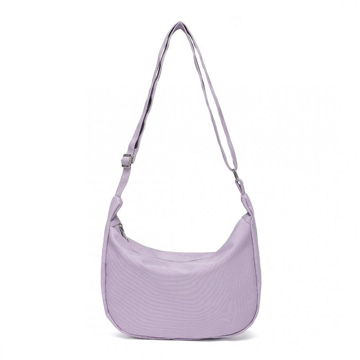 Water-Resistant Portable Crescent Shoulder Crossbody Bag – Purple