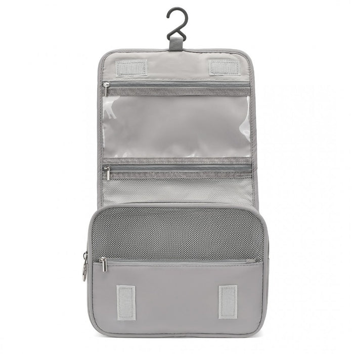 Classic Hanging Multi-Pocket Waterproof Travel Makeup Bag – Grey