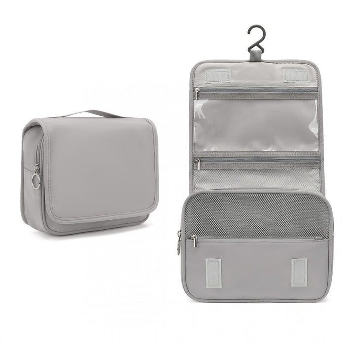 Classic Hanging Multi-Pocket Waterproof Travel Makeup Bag – Grey