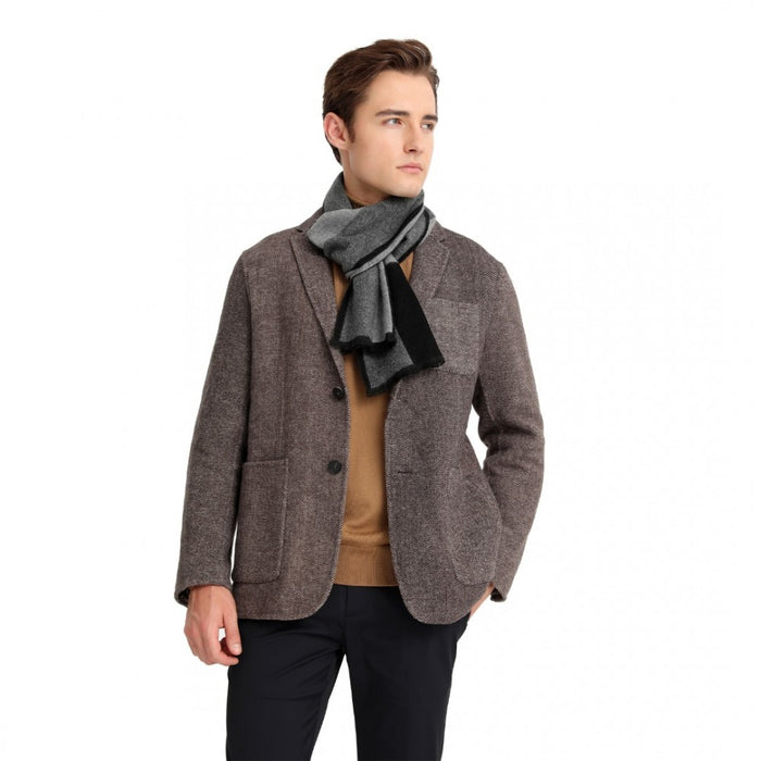 Men's Fashion Irregular Grid Winter Scarf – Black