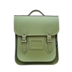 Handmade Leather City Backpack - Sage Green