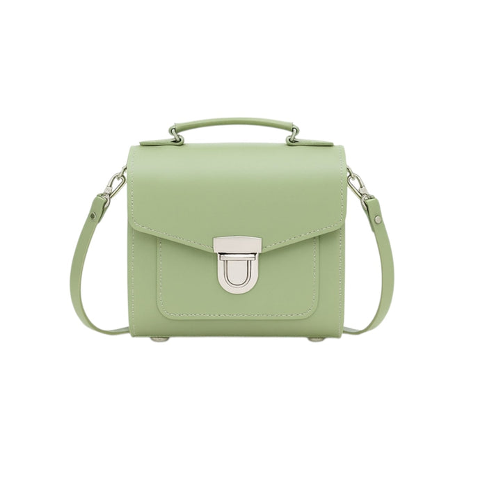 Handmade Leather Sugarcube Handbag - Sage Green