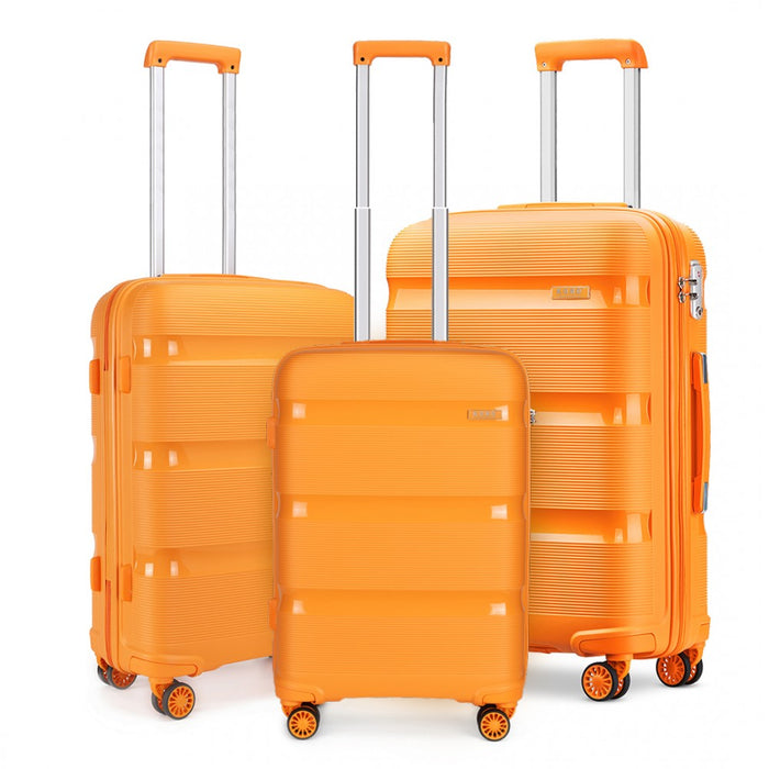 3-Piece Bright PP Hard Shell Suitcase Set – Classic Collection – Orange