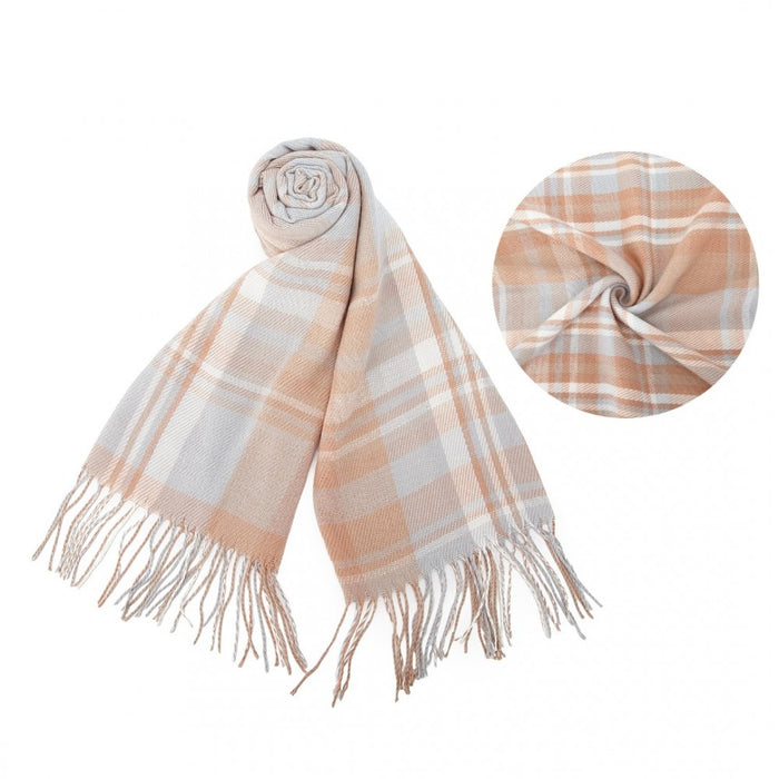 Colour-Block Scarf with Fringe Detailing – Oversized Design – SFN4401 – Light Blue