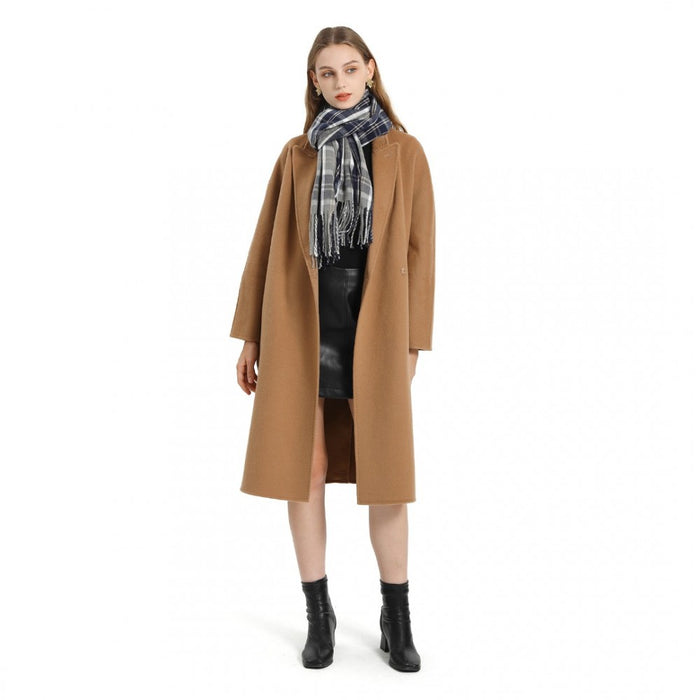 Colour-Block Scarf with Fringe Detailing – Oversized Design – SFN4401 – Navy