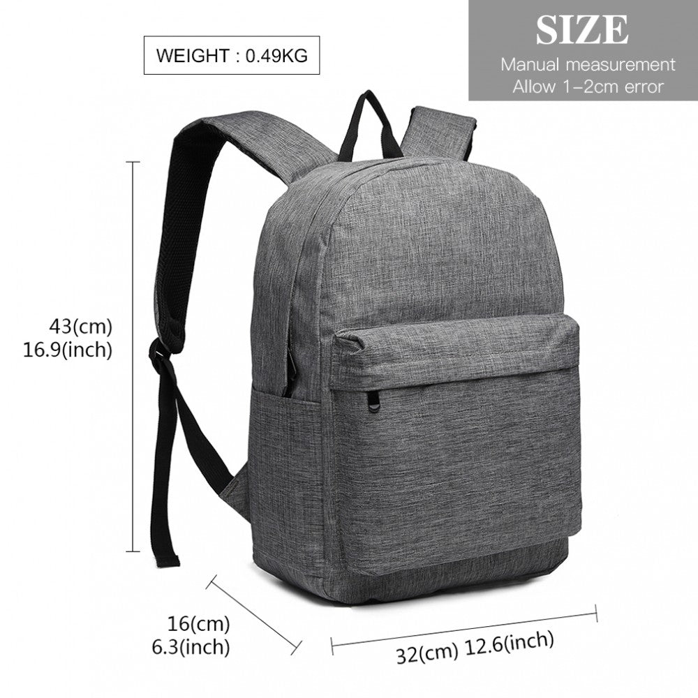 Polyester Everyday Backpack with Design – Grey