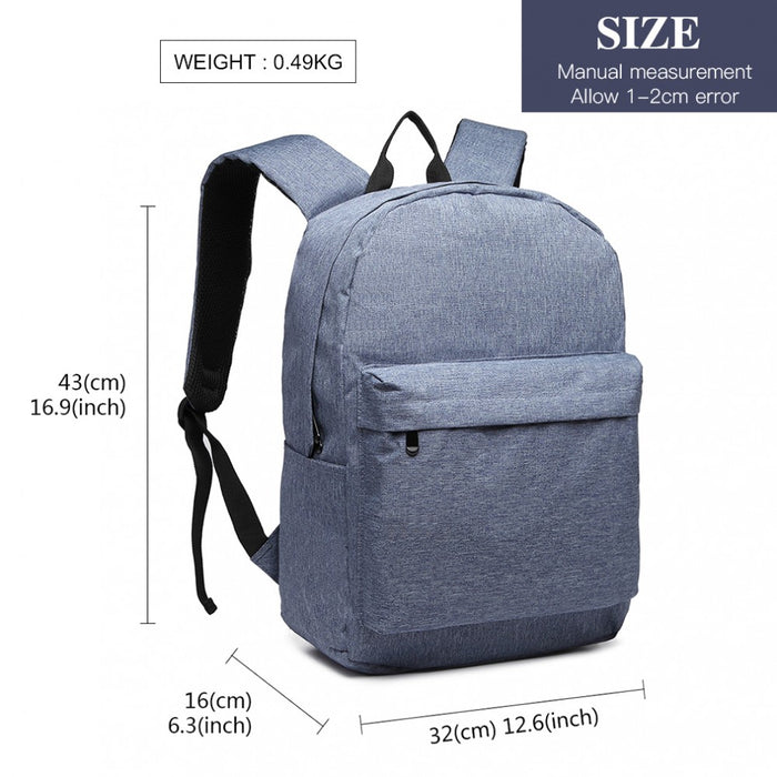 Polyester Everyday Backpack with Design – Blue