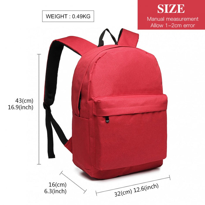 Polyester Everyday Backpack with Design – Red