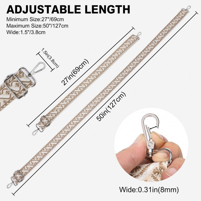 Adjustable Patterned Shoulder Strap for All Bag Types – Khaki